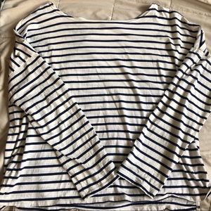 Navy and white boatneck top